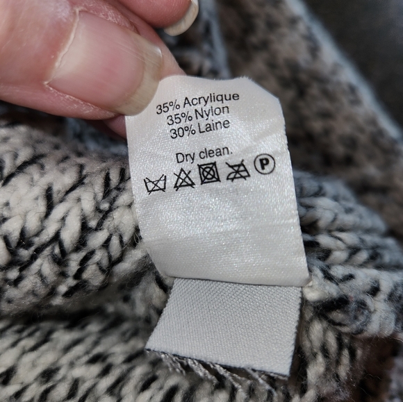 Madewell Marled Black & Cream Turtleneck Sweater Size S Wool Blend Comfortable - Picture 11 of 15